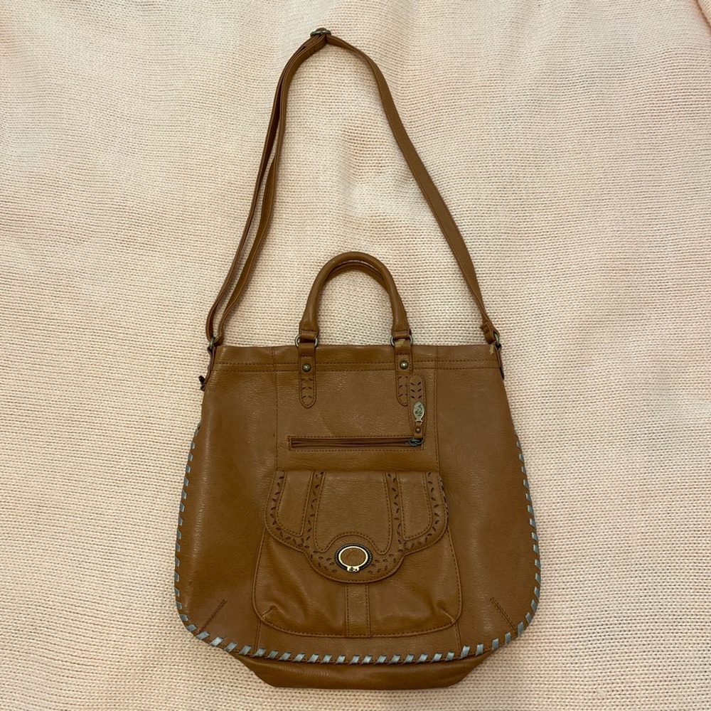 large shoulder bag with some scuffing